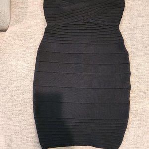 Costa Blanca Strapless Dress Black Stretch Zip-Up Dress Size M A-157